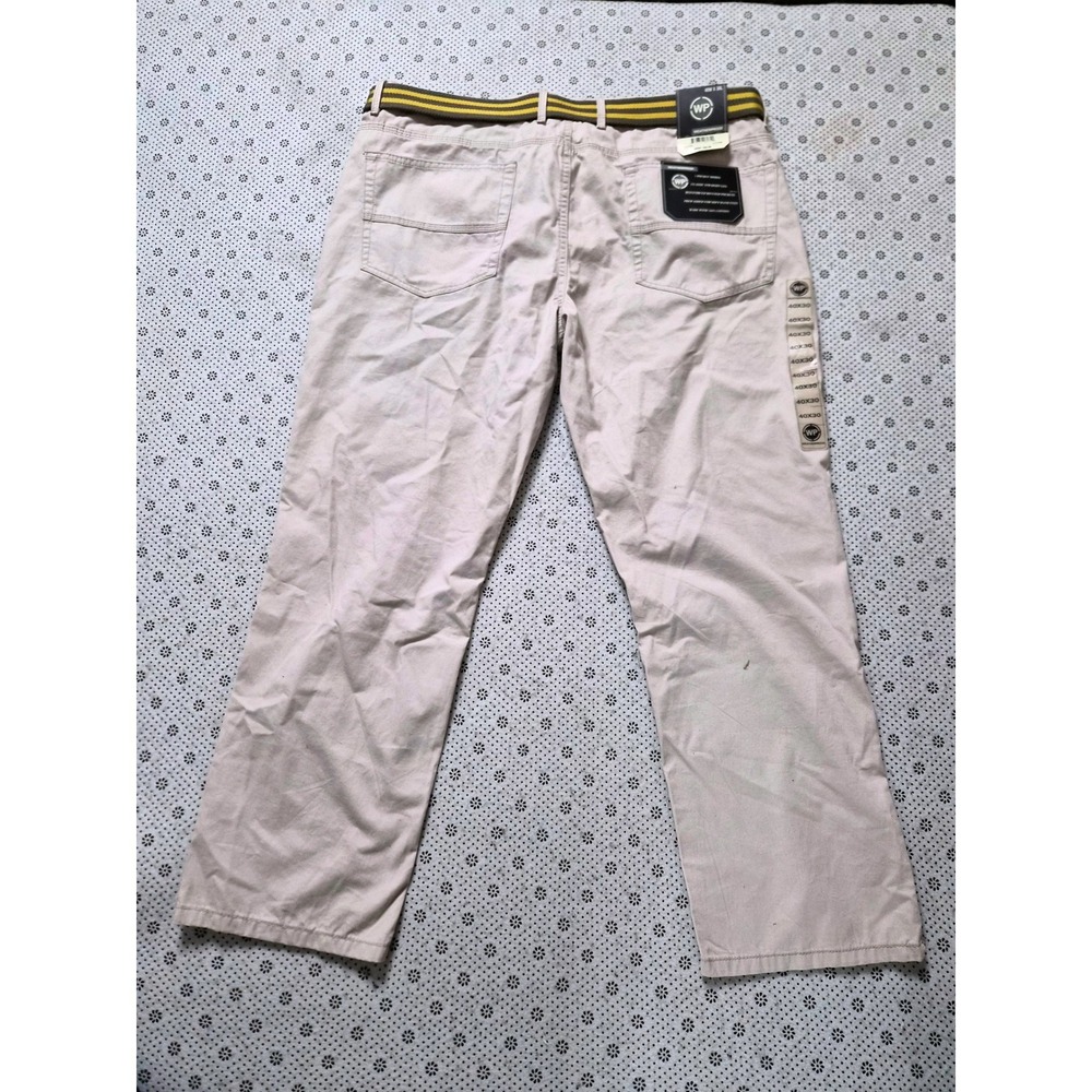 NWT Weatherproof Men Beige Casual Pant WithBelt RelaxelFit OutdoorTrousers 40x30 - Picture 2 of 9